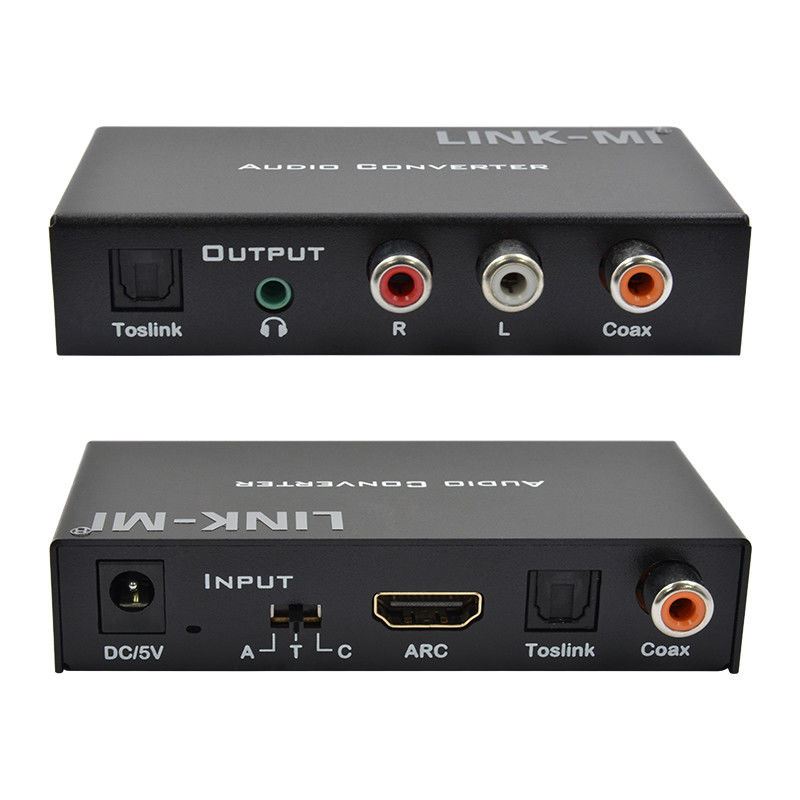 Dac Converter Digitaal Analoog Audio Converter Ondersteuning HDMI ARC Toslink Coax Digital Audio