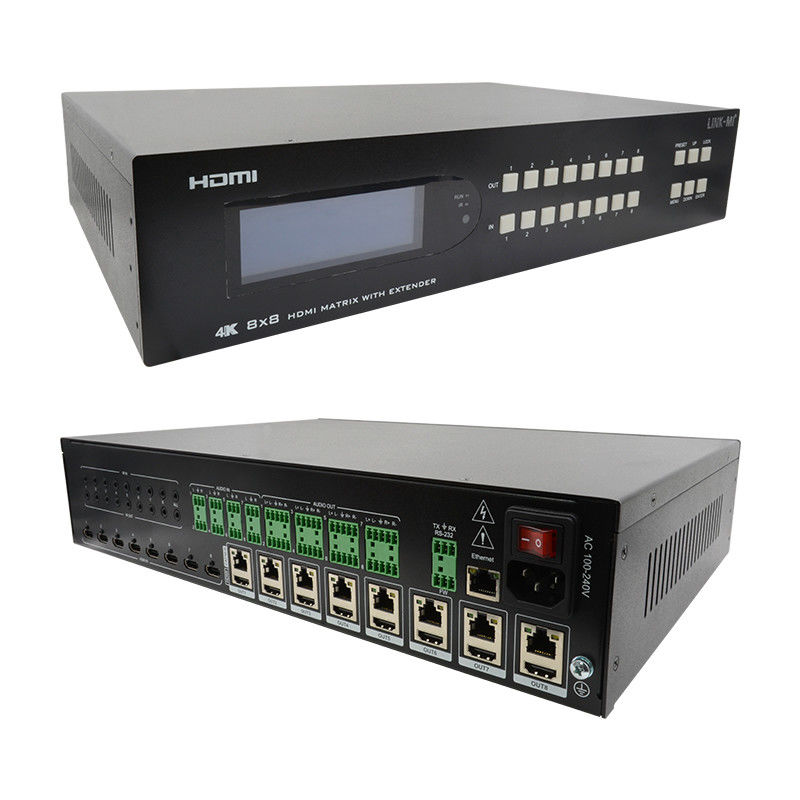 8X8 HDMI Matrix Extender tot 70m 8 HDMI Loop Out 4K60Hz HDMI Video Switch