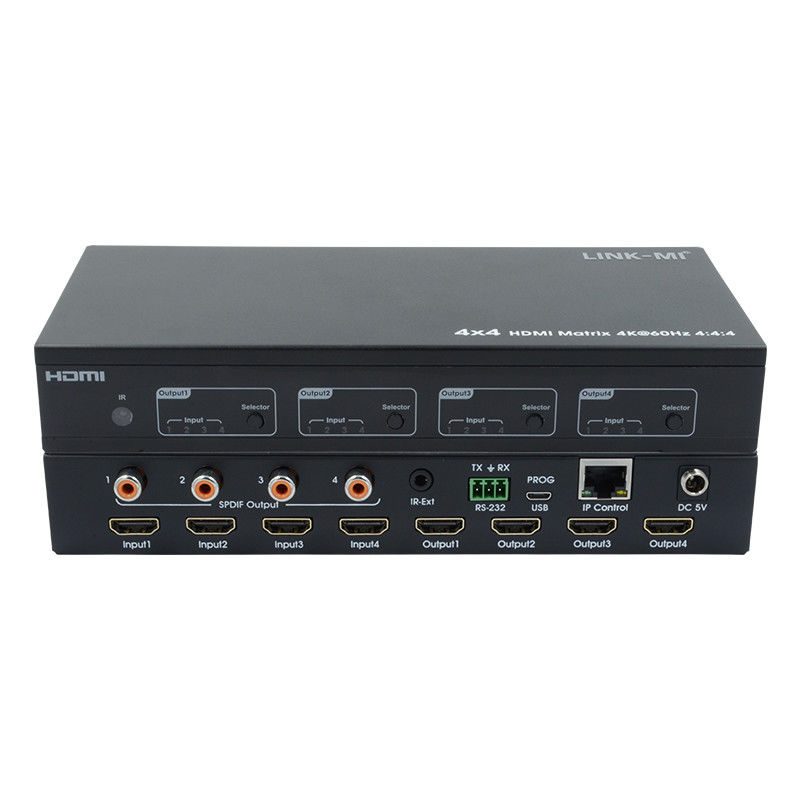 HDMI 4X4 4k Matrix Switcher 4K60Hz met SPDIF Audio AV Matrix voor 4 Ultra HD Displays