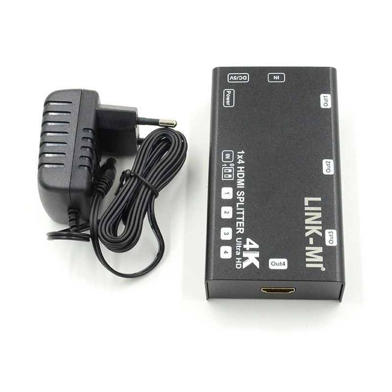 1X4 Video Splitter HDMI 4k 60Hz AV Splitter Ondersteuning 3D EDID Voor 4 Ultra HD-tv's