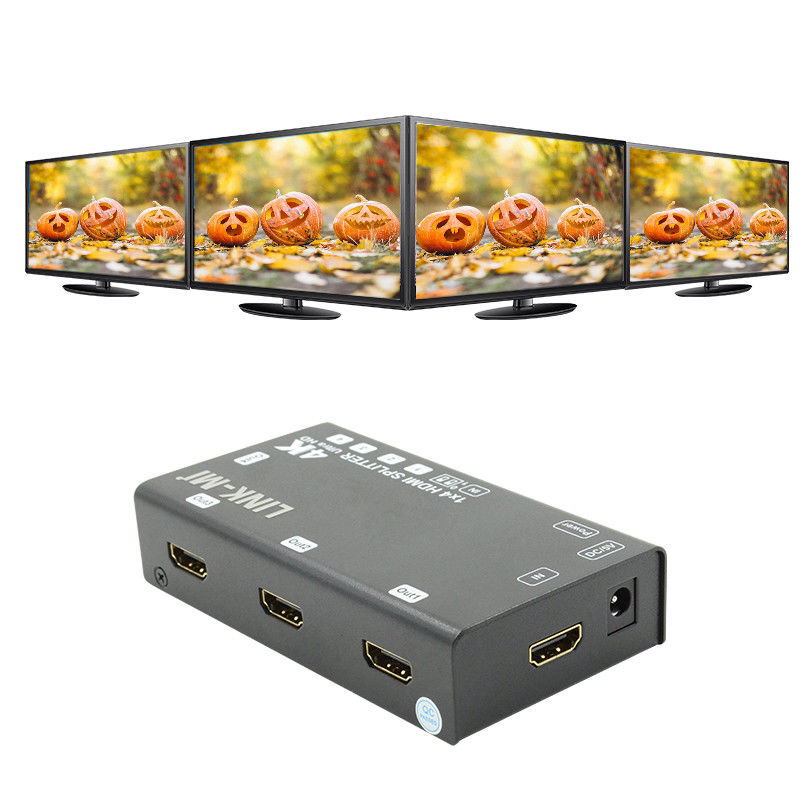 1X4 Video Splitter HDMI 4k 60Hz AV Splitter Ondersteuning 3D EDID Voor 4 Ultra HD-tv's