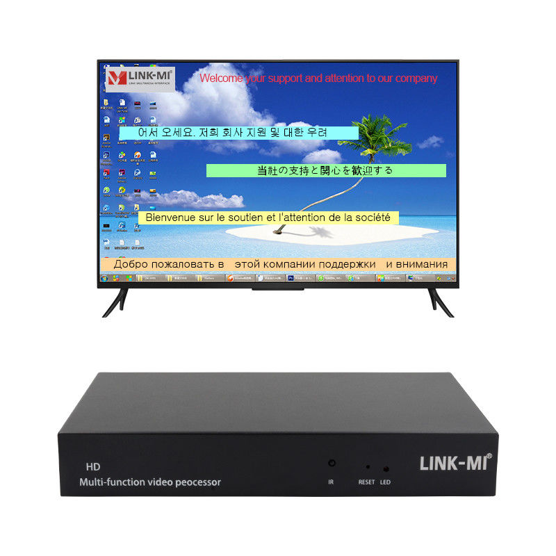 Meerdere talen RS232 HDMI Video Wall Controller HD Caption Adder HDMI Video Processor
