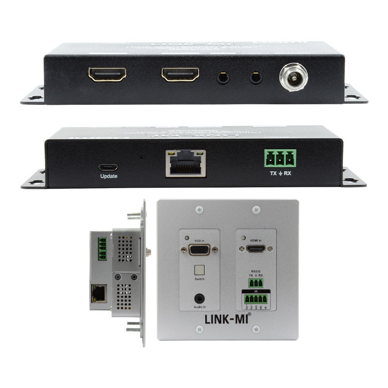 4K 40M HDBaseT HDMI+VGA Wallplate Extender Bi-directionele breedband IR RS232 Pass Through