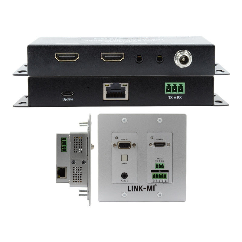 4K 40M HDBaseT HDMI+VGA Wallplate Extender Bi-directionele breedband IR RS232 Pass Through