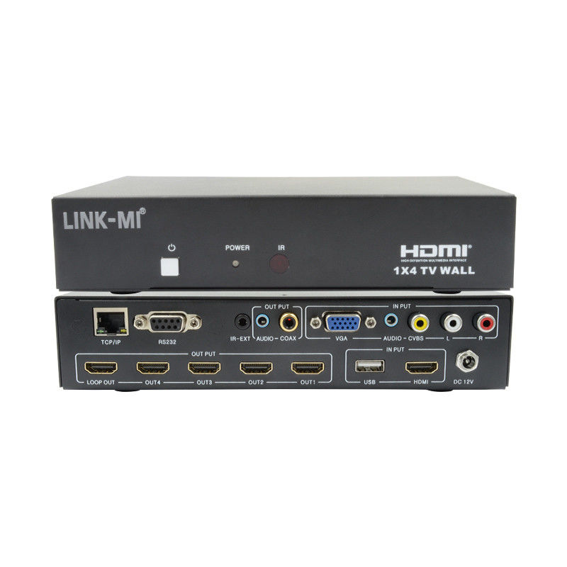 LM-TV04L HDMI 1x4 TV WALL Ondersteuning CVBS/VGA/HDMI/USB Play Input Sources