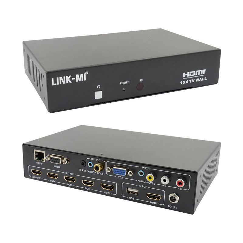 LM-TV04L HDMI 1x4 TV WALL Ondersteuning CVBS/VGA/HDMI/USB Play Input Sources