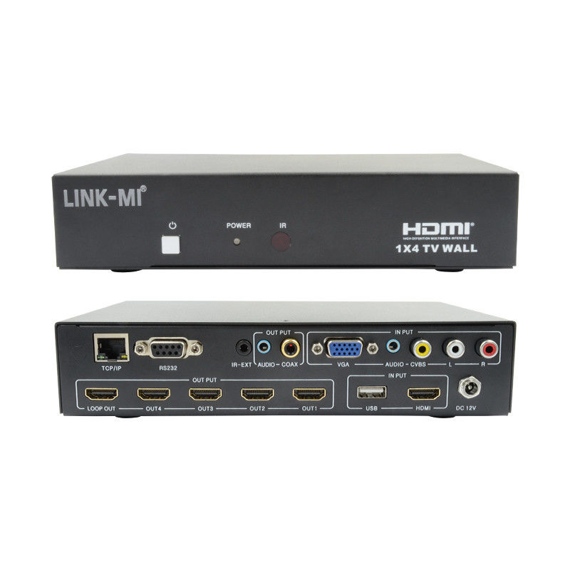 LM-TV04L HDMI 1x4 TV WALL Ondersteuning CVBS/VGA/HDMI/USB Play Input Sources