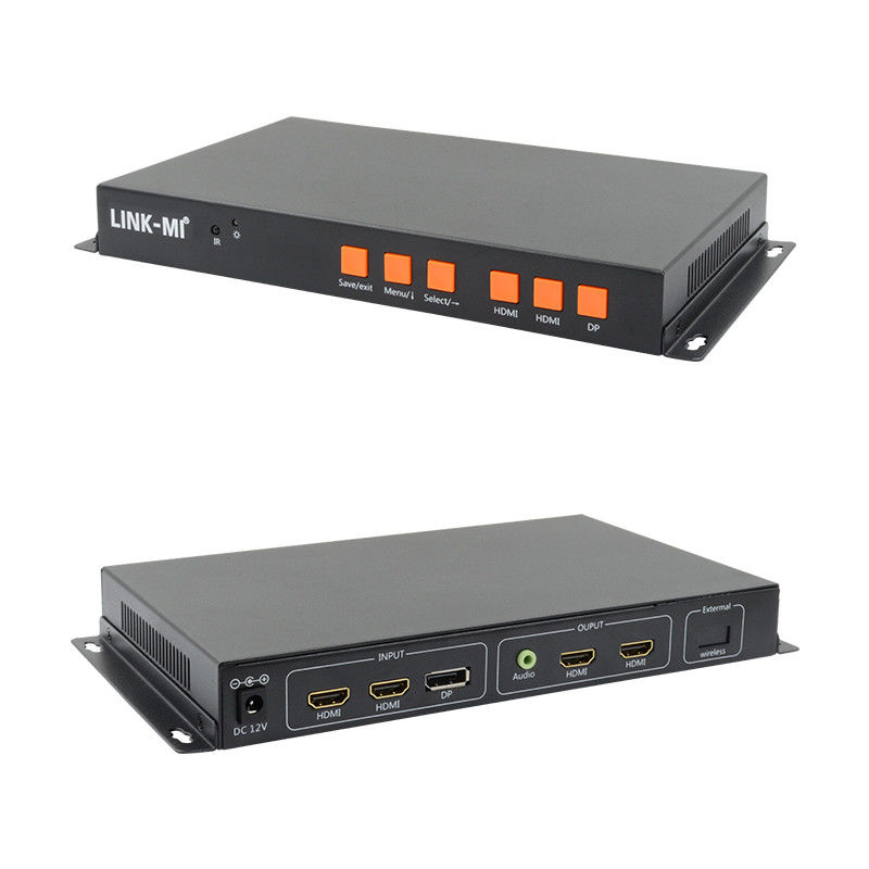 Ondersteuning van mobiele/HDMI/DP-invoer 4K video-muurcontroller voor 2 schermen