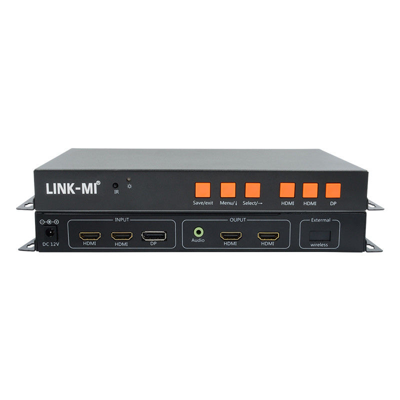 Ondersteuning van mobiele/HDMI/DP-invoer 4K video-muurcontroller voor 2 schermen
