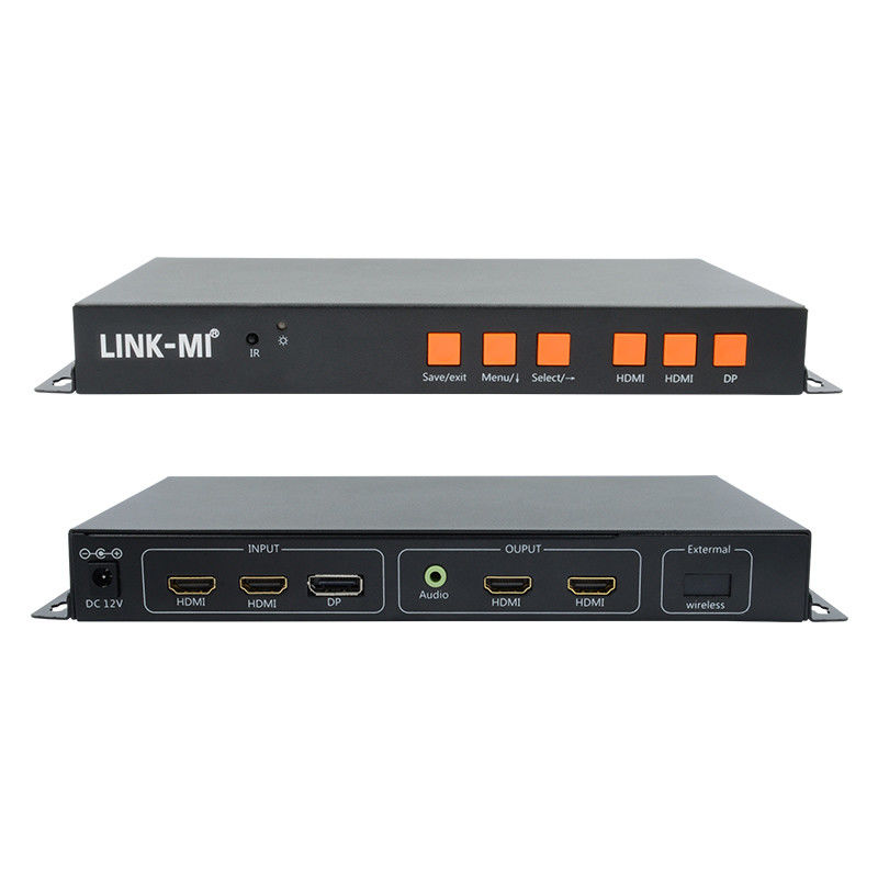 Ondersteuning van mobiele/HDMI/DP-invoer 4K video-muurcontroller voor 2 schermen