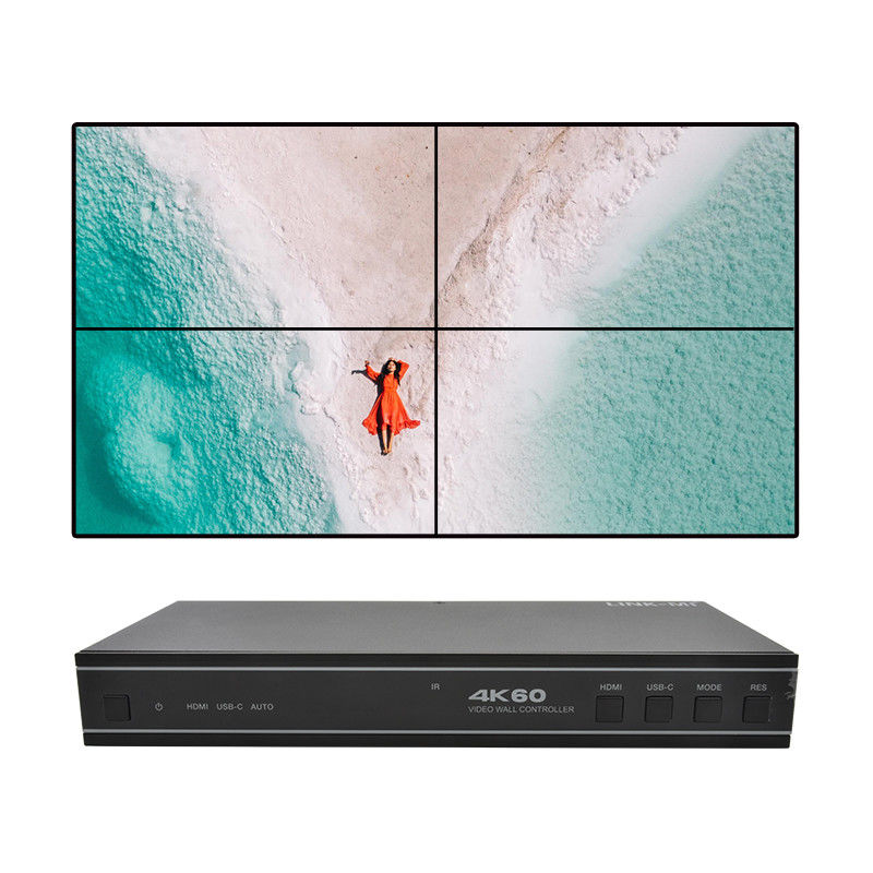 Gebruikersvriendelijke 1X4 HDMI Video Wall Controller met USB-C Input Audio en RS232 ondersteuning