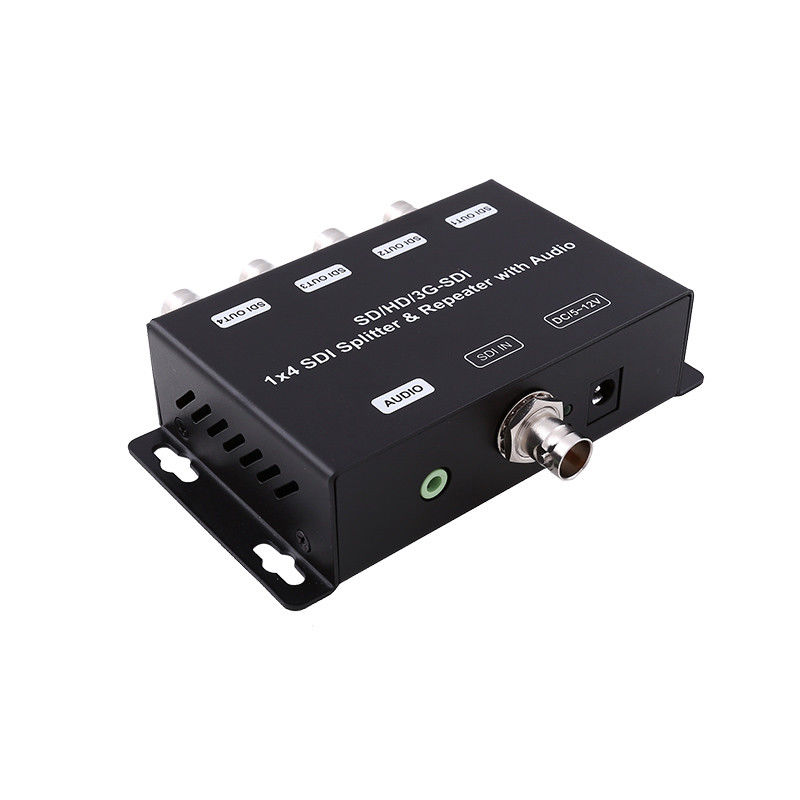 HD/SD-SDI 1 tot en met 4 Distributieversterker Repeater met Audio 75 ohm Uitgangsimpedantie