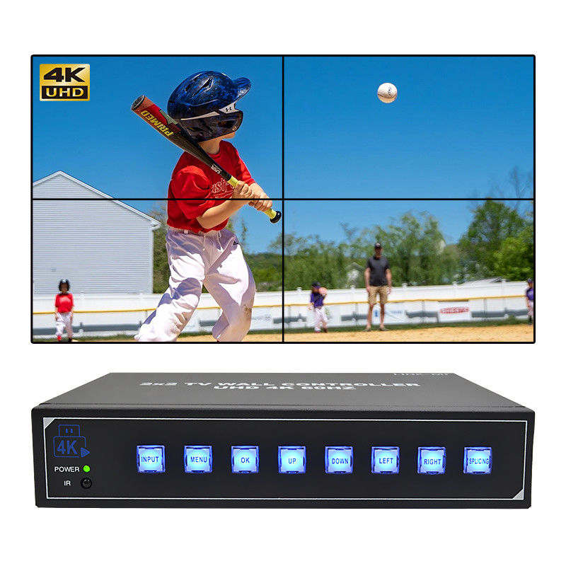 4K60 2x2 Video Wall Controller Voor 4 Splicing TV's Ondersteuning 1x2 1x3 1x4 4x1 3x1 2x1 UHD TV Wall Processor