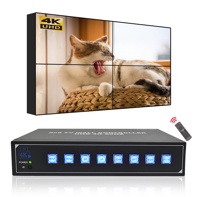 4K 2X2 Video Wall Controller voor de controlekamer 1X4 Video Wall Display 3,5 mm Audio Output
