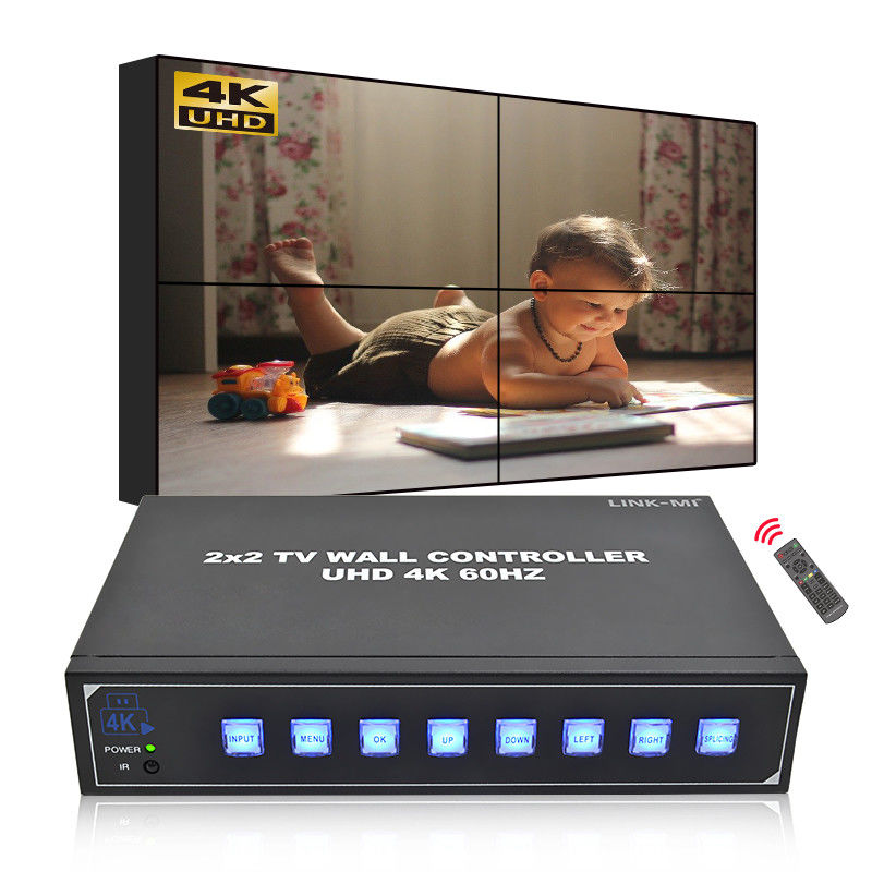 4 TV's 4K Video Wall Processor Ondersteunt 180° Rotatie Max 3840*2160 60Hz Input Resolutie