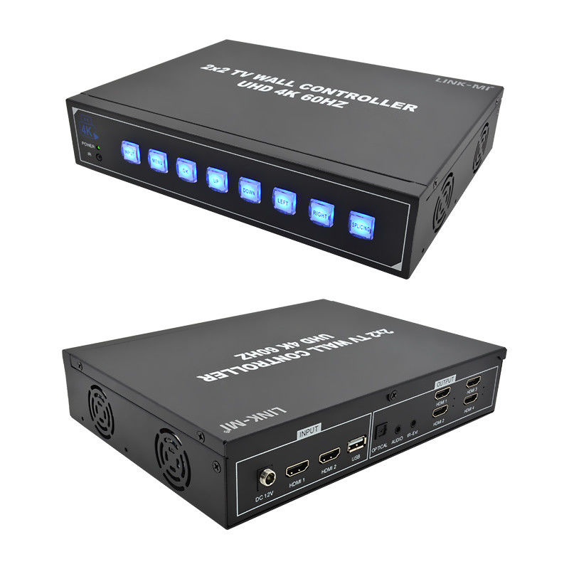 4 TV's 4K Video Wall Processor Ondersteunt 180° Rotatie Max 3840*2160 60Hz Input Resolutie