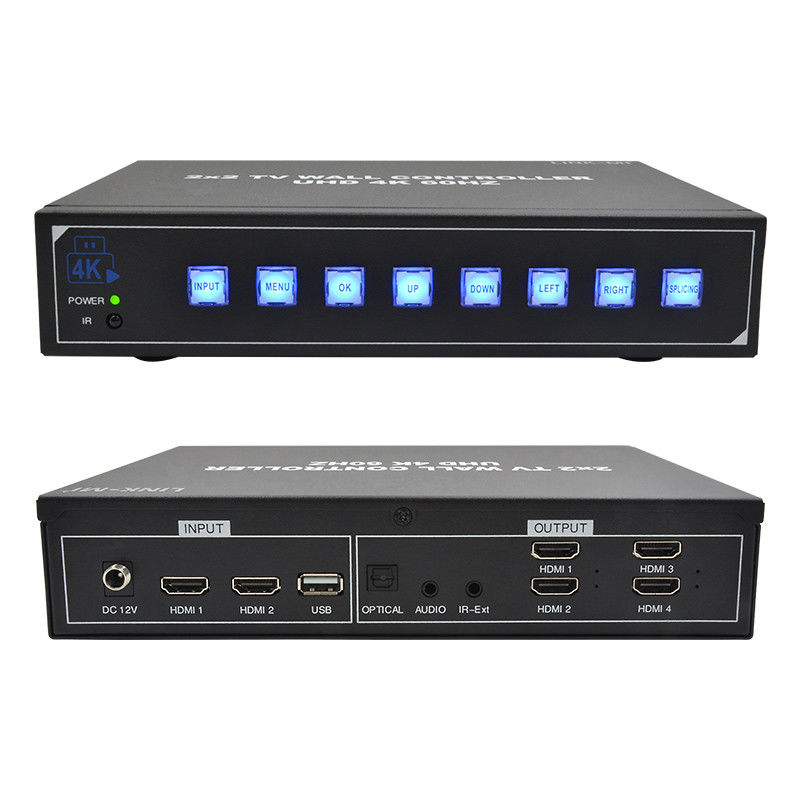 4 TV's 4K Video Wall Processor Ondersteunt 180° Rotatie Max 3840*2160 60Hz Input Resolutie