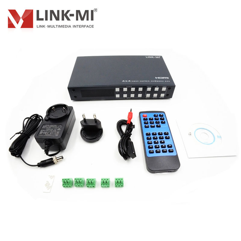 4K 4x4 HDMI Matrix HDMI 2.0b Matrix met HDCP 2.2 en DCI-P3/Rec.2020 Kleurruimte Ondersteuning