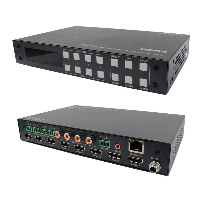 4K 4x4 HDMI Matrix HDMI 2.0b Matrix met HDCP 2.2 en DCI-P3/Rec.2020 Kleurruimte Ondersteuning