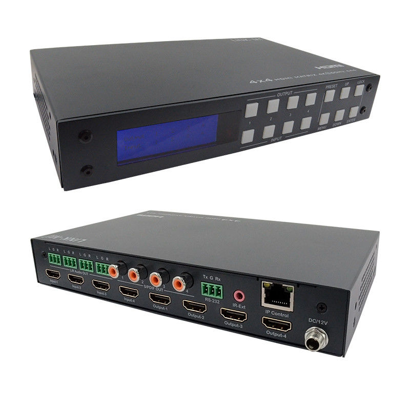 4K 4x4 HDMI Matrix HDMI 2.0b Matrix met HDCP 2.2 en DCI-P3/Rec.2020 Kleurruimte Ondersteuning